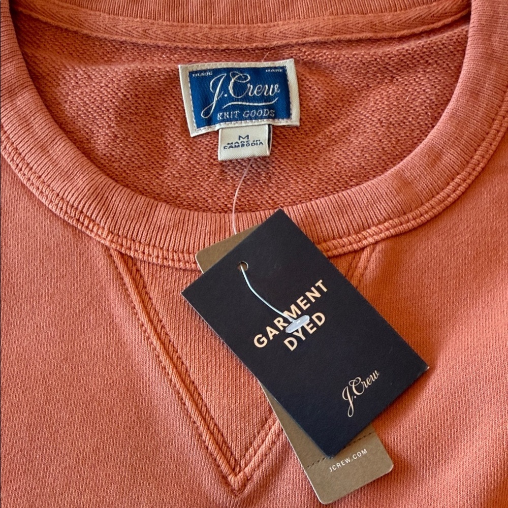 J. Crew Men's Rust Crewneck Sweatshirt NWT - Picture 2 of 4